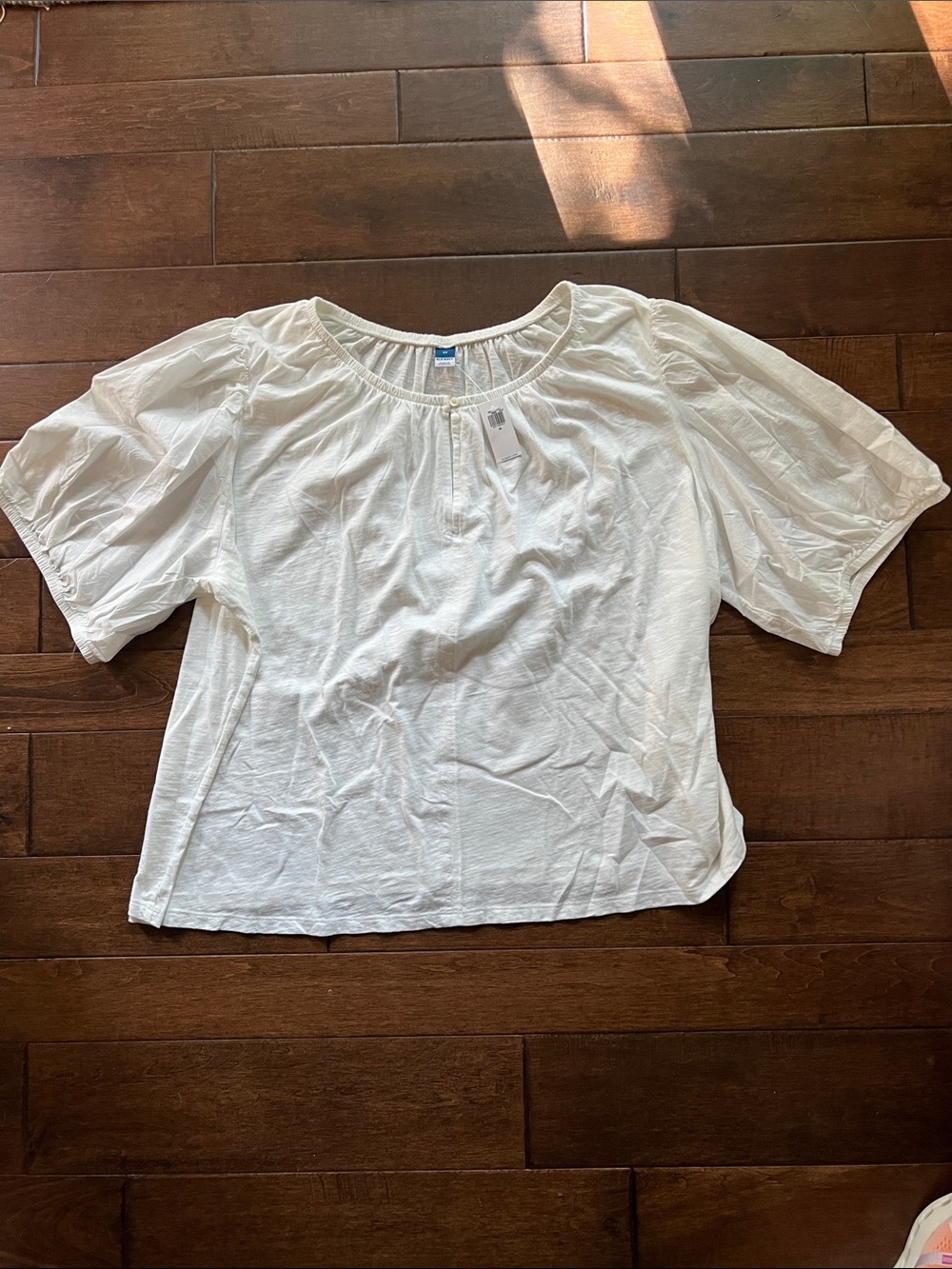 Old Navy Cream Puff Sleeve Peasant Blouse